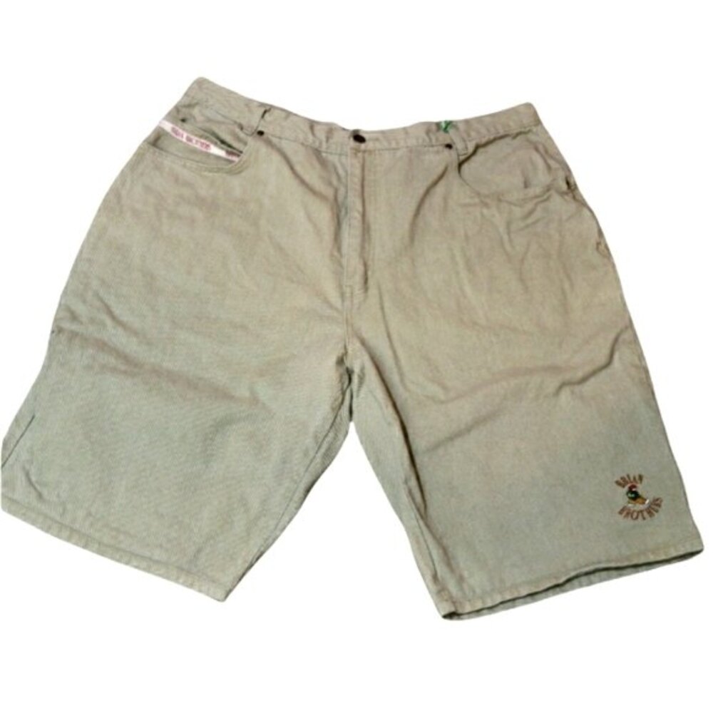 Brian Brothers Light Gray Green Khaki Baggy Street Wear Shorts 42  Vintage Y2k